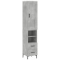 vidaXL Aparador de madera contrachapada gris hormigón 34,5x34x180 cm vidaXL Aparador de madera contrachapada gris hormigón 34,5x34x180 cm