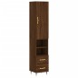 vidaXL Aparador alto madera contrachapada roble marrón 34,5x34x180 cm