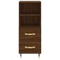 vidaXL Aparador alto madera contrachapada roble marrón 34,5x34x180 cm