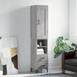 vidaXL Aparador alto madera contrachapada gris Sonoma 34,5x34x180 cm