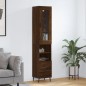 vidaXL Aparador alto madera contrachapada roble marrón 34,5x34x180 cm vidaXL Aparador alto madera contrachapada roble marrón 34,5x34x180 cm