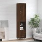 vidaXL Aparador alto madera contrachapada roble marrón 34,5x34x180 cm vidaXL Aparador alto madera contrachapada roble marrón 34,5x34x180 cm