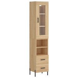 vidaXL Aparador de madera contrachapada roble Sonoma 34,5x34x180 cm