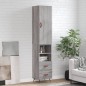 vidaXL Aparador alto madera contrachapada gris Sonoma 34,5x34x180 cm vidaXL Aparador alto madera contrachapada gris Sonoma 34,5x34x180 cm