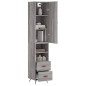 vidaXL Aparador alto madera contrachapada gris Sonoma 34,5x34x180 cm vidaXL Aparador alto madera contrachapada gris Sonoma 34,5x34x180 cm