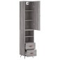 vidaXL Aparador alto madera contrachapada gris Sonoma 34,5x34x180 cm vidaXL Aparador alto madera contrachapada gris Sonoma 34,5x34x180 cm