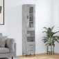 vidaXL Aparador de madera contrachapada gris hormigón 34,5x34x180 cm vidaXL Aparador de madera contrachapada gris hormigón 34,5x34x180 cm