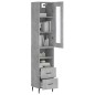 vidaXL Aparador de madera contrachapada gris hormigón 34,5x34x180 cm vidaXL Aparador de madera contrachapada gris hormigón 34,5x34x180 cm