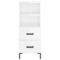 vidaXL Aparador alto madera contrachapada blanco brillo 34,5x34x180 cm