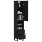 vidaXL Aparador de madera contrachapada negro 34,5x34x180 cm vidaXL Aparador de madera contrachapada negro 34,5x34x180 cm