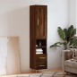 vidaXL Aparador alto madera contrachapada roble marrón 34,5x34x180 cm vidaXL Aparador alto madera contrachapada roble marrón 34,5x34x180 cm