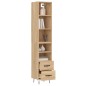 vidaXL Aparador de madera contrachapada roble Sonoma 34,5x34x180 cm vidaXL Aparador de madera contrachapada roble Sonoma 34,5x34x180 cm