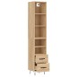vidaXL Aparador de madera contrachapada roble Sonoma 34,5x34x180 cm vidaXL Aparador de madera contrachapada roble Sonoma 34,5x34x180 cm
