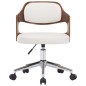 vidaXL Silla comedor giratoria madera curvada cuero sintético blanco vidaXL Silla comedor giratoria madera curvada cuero sintético blanco