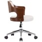 vidaXL Silla comedor giratoria madera curvada cuero sintético blanco vidaXL Silla comedor giratoria madera curvada cuero sintético blanco