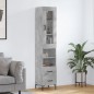 vidaXL Aparador de madera contrachapada gris hormigón 34,5x34x180 cm vidaXL Aparador de madera contrachapada gris hormigón 34,5x34x180 cm