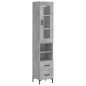 vidaXL Aparador de madera contrachapada gris hormigón 34,5x34x180 cm vidaXL Aparador de madera contrachapada gris hormigón 34,5x34x180 cm