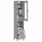 vidaXL Aparador de madera contrachapada gris hormigón 34,5x34x180 cm vidaXL Aparador de madera contrachapada gris hormigón 34,5x34x180 cm