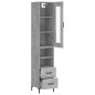 vidaXL Aparador de madera contrachapada gris hormigón 34,5x34x180 cm vidaXL Aparador de madera contrachapada gris hormigón 34,5x34x180 cm