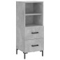 vidaXL Aparador de madera contrachapada gris hormigón 34,5x34x180 cm vidaXL Aparador de madera contrachapada gris hormigón 34,5x34x180 cm