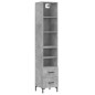 vidaXL Aparador de madera contrachapada gris hormigón 34,5x34x180 cm vidaXL Aparador de madera contrachapada gris hormigón 34,5x34x180 cm