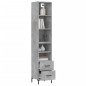 vidaXL Aparador de madera contrachapada gris hormigón 34,5x34x180 cm vidaXL Aparador de madera contrachapada gris hormigón 34,5x34x180 cm