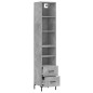 vidaXL Aparador de madera contrachapada gris hormigón 34,5x34x180 cm vidaXL Aparador de madera contrachapada gris hormigón 34,5x34x180 cm