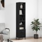 vidaXL Aparador de madera contrachapada negro 34,5x34x180 cm vidaXL Aparador de madera contrachapada negro 34,5x34x180 cm