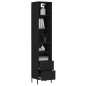 vidaXL Aparador de madera contrachapada negro 34,5x34x180 cm vidaXL Aparador de madera contrachapada negro 34,5x34x180 cm