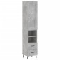 vidaXL Aparador de madera contrachapada gris hormigón 34,5x34x180 cm vidaXL Aparador de madera contrachapada gris hormigón 34,5x34x180 cm