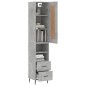 vidaXL Aparador de madera contrachapada gris hormigón 34,5x34x180 cm vidaXL Aparador de madera contrachapada gris hormigón 34,5x34x180 cm