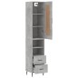 vidaXL Aparador de madera contrachapada gris hormigón 34,5x34x180 cm vidaXL Aparador de madera contrachapada gris hormigón 34,5x34x180 cm