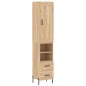 vidaXL Aparador de madera contrachapada roble Sonoma 34,5x34x180 cm vidaXL Aparador de madera contrachapada roble Sonoma 34,5x34x180 cm