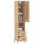 vidaXL Aparador de madera contrachapada roble Sonoma 34,5x34x180 cm vidaXL Aparador de madera contrachapada roble Sonoma 34,5x34x180 cm