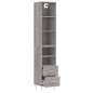 vidaXL Aparador alto madera contrachapada gris Sonoma 34,5x34x180 cm vidaXL Aparador alto madera contrachapada gris Sonoma 34,5x34x180 cm