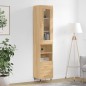 vidaXL Aparador de madera contrachapada roble Sonoma 34,5x34x180 cm vidaXL Aparador de madera contrachapada roble Sonoma 34,5x34x180 cm