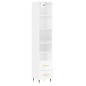 vidaXL Aparador alto madera contrachapada blanco brillo 34,5x34x180 cm