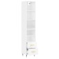 vidaXL Aparador alto madera contrachapada blanco brillo 34,5x34x180 cm