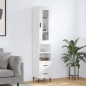 vidaXL Aparador alto madera contrachapada blanco brillo 34,5x34x180 cm vidaXL Aparador alto madera contrachapada blanco brillo 34,5x34x180 cm