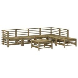 vidaXL Juego de muebles de jardín 7 pzas madera de pino impregnada