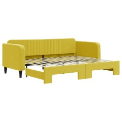 vidaXL Sofá cama nido terciopelo amarillo 90x200 cm