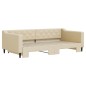 vidaXL Sofá cama nido tela crema 100x200 cm