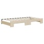 vidaXL Sofá cama nido tela crema 100x200 cm