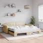 vidaXL Sofá cama nido tela crema 100x200 cm vidaXL Sofá cama nido tela crema 100x200 cm