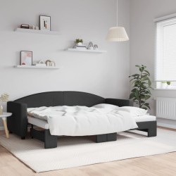 vidaXL Sofá cama nido tela negro 80x200 cm