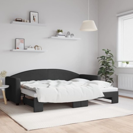 vidaXL Sofá cama nido tela negro 80x200 cm