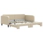vidaXL Sofá cama nido tela crema 100x200 cm vidaXL Sofá cama nido tela crema 100x200 cm