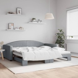 vidaXL Sofá cama nido tela gris claro 100x200 cm