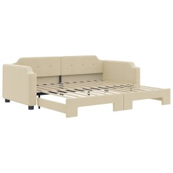 vidaXL Sofá cama nido tela crema 100x200 cm