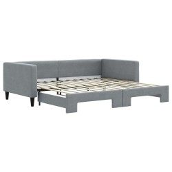 vidaXL Sofá cama nido tela gris claro 100x200 cm
